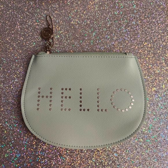 Bath & Body Works Handbags - Mint Green Bath and Body Works HELLO Coin Pouch